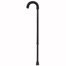 Load image into Gallery viewer, Men's Black Adjustable Round Crook Handle Cane