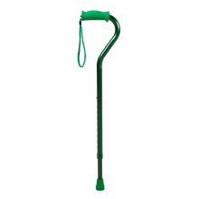 Load image into Gallery viewer, Green Soft Silicone Handle Offset Adjustable Cane
