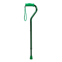 Load image into Gallery viewer, Green Soft Silicone Handle Offset Adjustable Cane