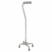 Load image into Gallery viewer, Grey Adjustable Quad Cane with a Small Base