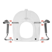 Load image into Gallery viewer, Detachable Arms for Molded Raised Toilet Seat Beside Toilet Seat Pointing Where to Attach