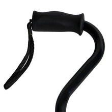 Load image into Gallery viewer, Close-up On Black Soft Silicone Handle Offset Adjustable Cane Handle