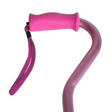 Load image into Gallery viewer, Close-up On Pink Soft Silicone Handle Offset Adjustable Cane Handle