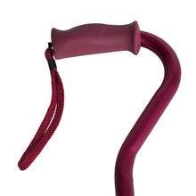 Load image into Gallery viewer, Close-up On Red Soft Silicone Handle Offset Adjustable Cane Handle