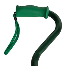 Load image into Gallery viewer, Close-up On Green Soft Silicone Handle Offset Adjustable Cane Handle
