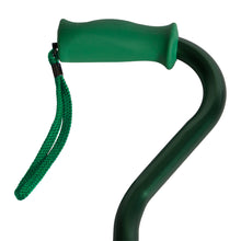 Load image into Gallery viewer, Close-up On Green Soft Silicone Handle Offset Adjustable Cane Handle