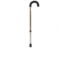 Load image into Gallery viewer, Collapsed Bronze Adjustable Cane with Large Round Crook Handle