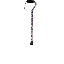 Load image into Gallery viewer, Collapsed Adjustable Cat Pattern Offset Handle Cane