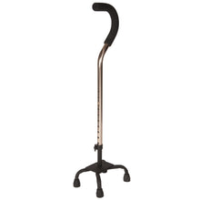 Load image into Gallery viewer, Bronze Adjustable Quad Cane with a Small Base