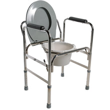 Load image into Gallery viewer, Open Drop-Arm Commode with Seat Up