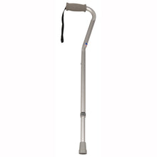 Load image into Gallery viewer, Silver Frost Adjustable Offset Handle Cane with Soft Grip and Wrist Strap