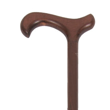 Load image into Gallery viewer, Close-up on Female Light Brown Wood Derby Handle Cane Handle