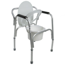 Load image into Gallery viewer, Open Lightweight Bedside Commode with Pail and Removable Backrest with Seat Semi-Up
