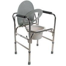 Load image into Gallery viewer, Open Drop-Arm Commode with Seat Semi-Up