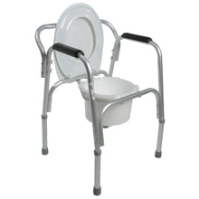 Load image into Gallery viewer, Open Lightweight Bedside Commode with Pail and Removable Backrest