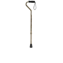 Load image into Gallery viewer, Collapsed Adjustable Cheetah Pattern Offset Handle Cane