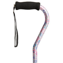 Load image into Gallery viewer, Close-up On Adjustable Flower Garden Pattern Offset Handle Cane Handle
