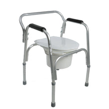 Load image into Gallery viewer, Closed Lightweight Bedside Commode with Pail and Removable Backrest
