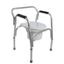 Load image into Gallery viewer, Closed Lightweight Bedside Commode with Pail and Removable Backrest