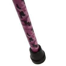 Load image into Gallery viewer, Close-up On Adjustable Pink Camo Pattern Offset Handle Cane Tip