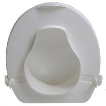 Load image into Gallery viewer, Bottom of 4" Molded Raised Toilet Seat with Lid