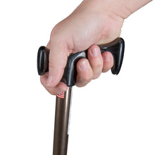 Load image into Gallery viewer, Hand Gripping Bronze Adjustable Devon Handle Cane