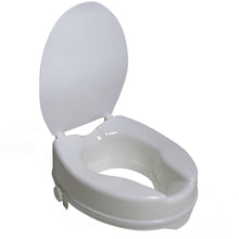 Load image into Gallery viewer, 4" Molded Raised Toilet Seat with Lid Open