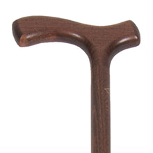 Load image into Gallery viewer, Close-up On Brown Medium Grip Wood Fritz Handle Cane Handle