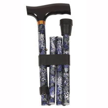 Load image into Gallery viewer, Folded Floral Pattern Folding Adjustable Fritz Handle Cane