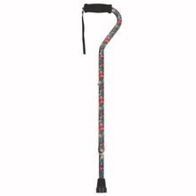Load image into Gallery viewer, Adjustable Summer Garden Pattern Offset Handle Cane