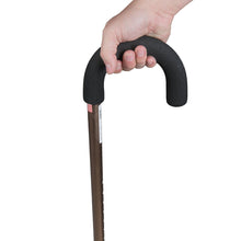 Load image into Gallery viewer,  Close up on handle of Bronze Adjustable Cane with Large Round Crook Handle

