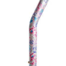 Load image into Gallery viewer, Close-up On Adjustable Flower Garden Pattern Offset Handle Cane Shaft