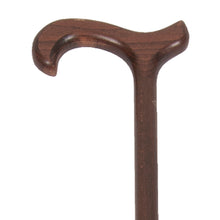 Load image into Gallery viewer, Close-up on Female Dark Beechwood Derby Handle Cane Handle
