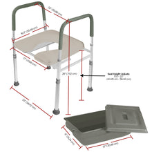 Load image into Gallery viewer, 7007-TF / (TOOL FREE) Raised Toilet Seat with Safety Frame
