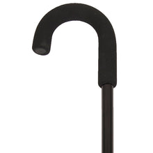 Load image into Gallery viewer, Close-up On Women&#39;s Black Adjustable Round Crook Handle Cane Handle
