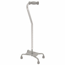Load image into Gallery viewer, Grey Adjustable Quad Cane with a Large Base
