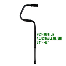 Load image into Gallery viewer, Easy Riser Cane with Text Beside it Reading &#39;Push Button Height 34&quot;-42&quot;&#39;
