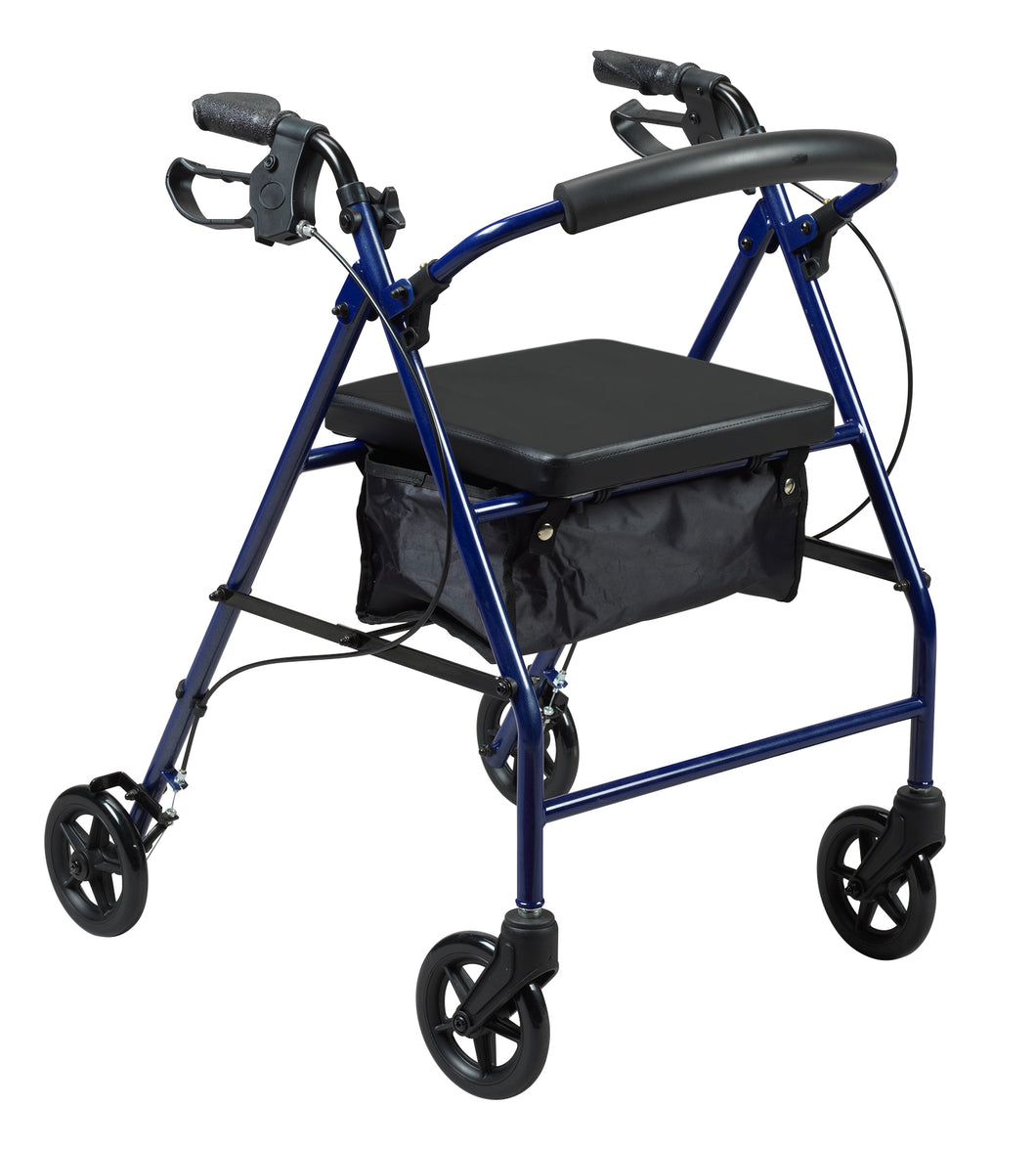 Front View of Rollator With Curved Backrest