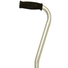 Load image into Gallery viewer, Silver Frost Adjustable Offset Handle Cane with Soft Grip Handle Close Up
