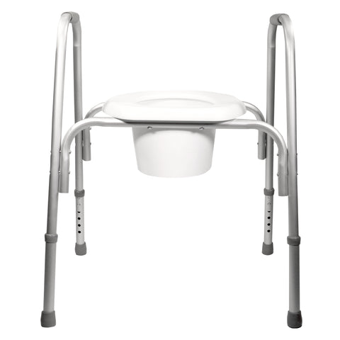 Front view of Extra-Wide Adjustable Raised Toilet Seat with Safety Frame