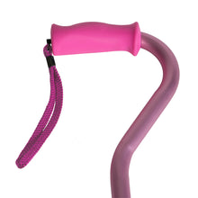 Load image into Gallery viewer, Close-up On Pink Soft Silicone Handle Offset Adjustable Cane Handle
