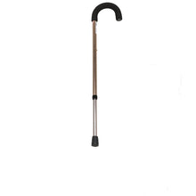 Load image into Gallery viewer, Collapsed Bronze Adjustable Cane with Large Round Crook Handle
