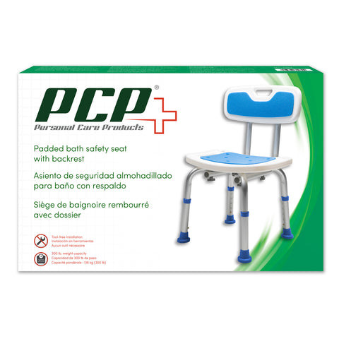 Padded Bath Safety Seat with Backrest Packaging