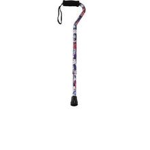 Load image into Gallery viewer, Collapsed Adjustable Cat Pattern Offset Handle Cane
