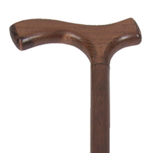 Load image into Gallery viewer, Close-up On Brown Large Grip Wood Fritz Handle Cane Handle
