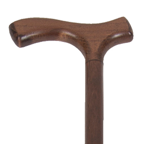 Close-up On Brown Large Grip Wood Fritz Handle Cane Handle