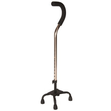 Load image into Gallery viewer, Bronze Adjustable Quad Cane with a Small Base
