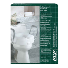 Load image into Gallery viewer, Molded Toilet Seat Riser with Arm Rests Packaging
