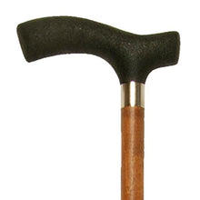 Load image into Gallery viewer, Close-up On Light Brown Large Grip Wood Fritz Handle Cane Handle
