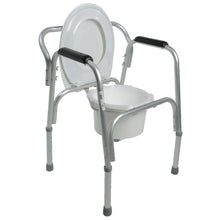Load image into Gallery viewer, Open Lightweight Bedside Commode with Pail and Removable Backrest

